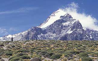 South face of Aconcagua on the approach hike.