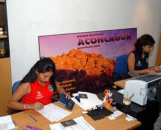 At the park service office for Aconcagua where we get our permits to climb