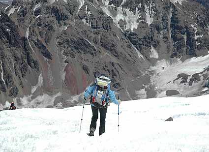 Moving through the snow on Aconcagua