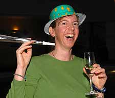 Claire enjoys the New Year’s Eve celebration
