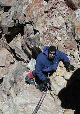 Larry on Ojos summit pitch