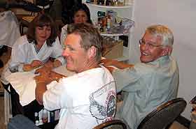 Jack and Alex at the manicurist