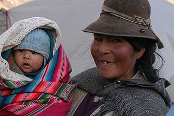 An Altiplano mother and her baby
