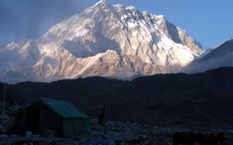 A view of Nuptse from Lobuche