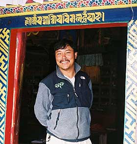 Ang Temba was waiting for our team at his lodge in Pangboche