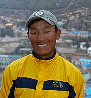 Nima Sherpa, BAI trekking guide working and training hard to become a climbing guide