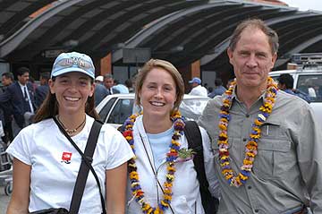 Shelley went to the airport to pick up Richard and Katherine Waddell, father and daughter, arriving from Bangkok