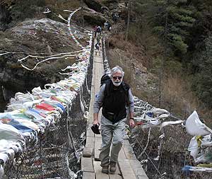 Wes on a Khumbu bridge