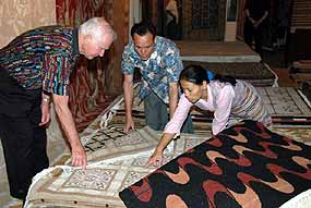 Doc loves shopping! Here he’s looking at various carpets to buy