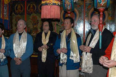 The team wearing their Khatas