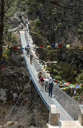 Suspension bridge “watch for oncoming traffic!”