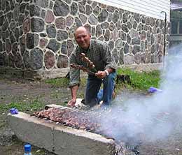 Wally grilling the shashlyk