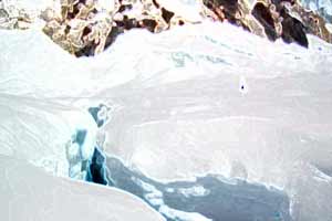 Crevasse between camp 1 and 2