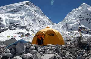 Quiet and sunny at base camp