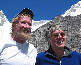 David Burger and Roger Bilham at Base Camp