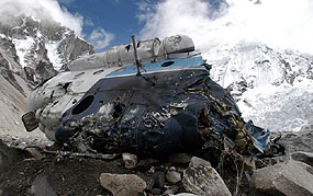 The MX - 17 Helicopter that crashed at Base Camp, May 2003 