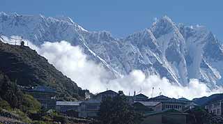 Everest and Lhotse from Ang Temba's lodge