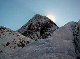 We were rewarded by a beautiful, clear view of sunrise over Everest from Kala Pattar at 18,200'