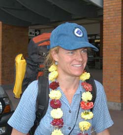 Maegan Carney arrives in Kathmandu