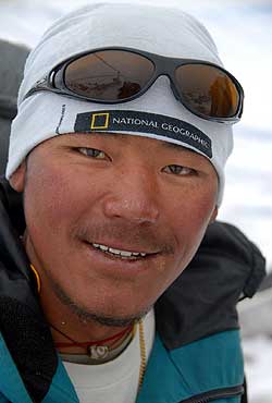 Dawa Tsering heads up to Camp 2 today