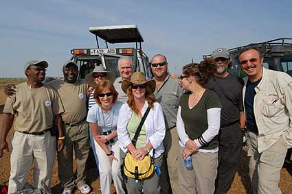 The team arriving in Serengeti at the Seronera Airstrip 