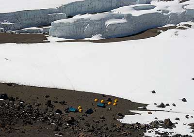 Looking back on crater camp