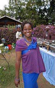 Angel from the BAI office came to Mweka to welcome the team