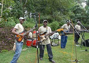 We brought a band to help the staff and the team get in the mood to celebrate a successful climb 