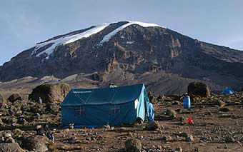 BAI camp beneath Kibo summit.