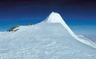 The beautiful blue and white landscape.