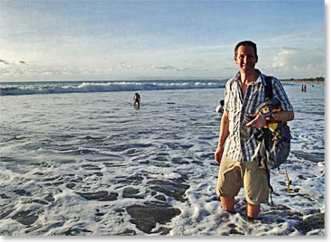 Soaking your feet in the ocean is a great way to unwind