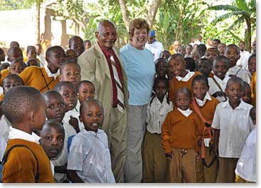Darcy having fun with the students