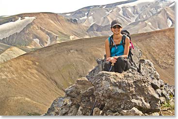 Taking a break atop a volcano