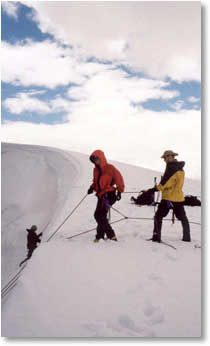 Practising Crevasse Rescue 
