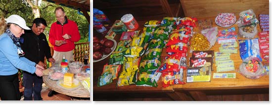 Preparing our pack lunch – lots of choices