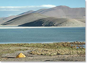 Camping on the shores of Laguna Santa Rosa