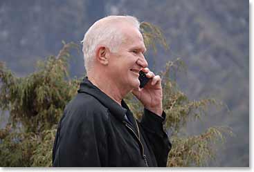 Doc in one of his daily calls to his wife Becky