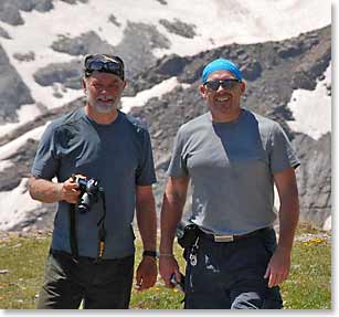 Carroll and Paul soak up some sun