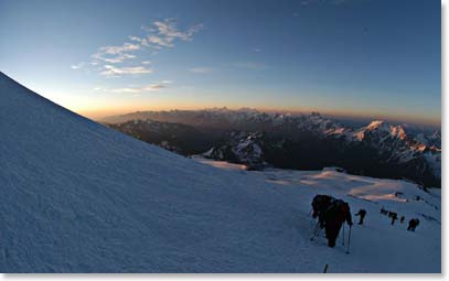 Moving towards the summit