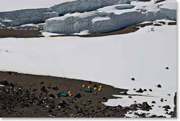 View from above at Crater Camp