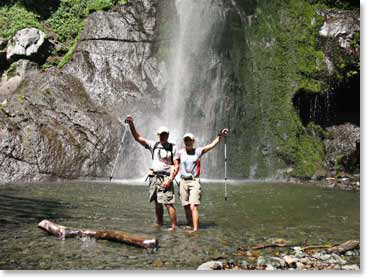 We’ve finally reached the cool, refreshing waterfall!