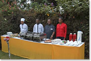 At the end of the day the amazing BAI staff serves a scrumptious buffet for the tired team
