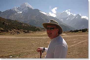 Mitchell and the stunning scenery of the Khumbu Valley