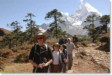 The group walking through the valley