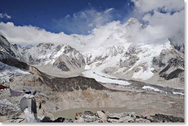 As the group stands on the summit of Kala Patar, they can see Everest in all it’s glory. 