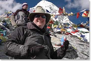 Mitchell was all smiles on the top of Kala Patar