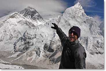 With the Khumbu glacier far below, Danny tries to put Everest in perspective!