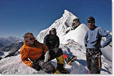 Leland and Michael summit Lobuche Peak!