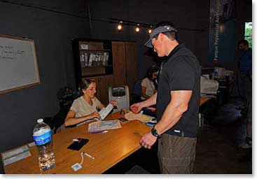 Dan receives his permit for climbing Aconcagua