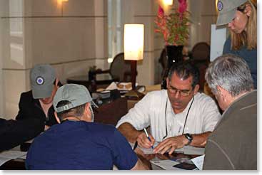 We filled out our permit application forms in advance at the Hyatt Hotel